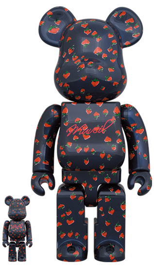 BE@RBRICK Muveil Strawberry Pattern (100%+400%)