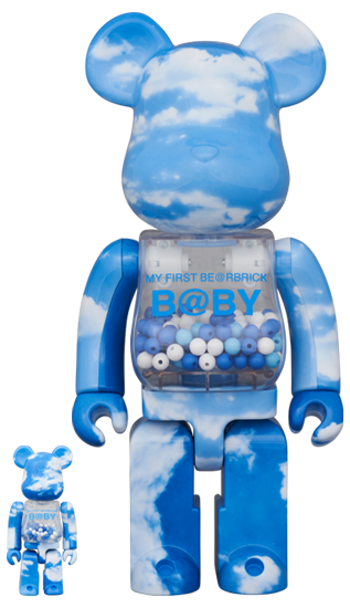 My First BE@RBRICK B@by BLUE SKY Version (100%+400%)