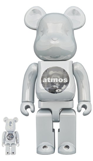 BE@RBRICK atmos WHITE CHROME Version (100%+400%)