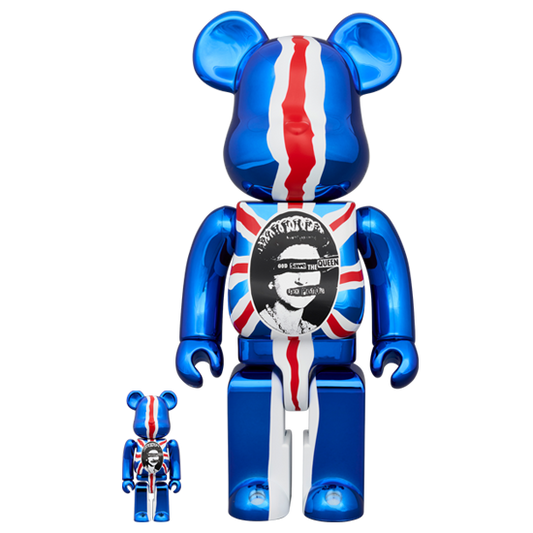 BE@RBRICK Sex Pistols "God Save the Queen" Chrome Version (100%+400%)