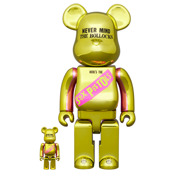 BE@RBRICK Sex Pistols "Never Mind the Bollocks" Chrome Version (100%+400%)