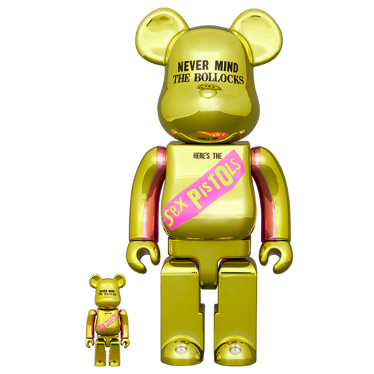 BE@RBRICK Sex Pistols "Never Mind the Bollocks" Chrome Version (100%+400%)