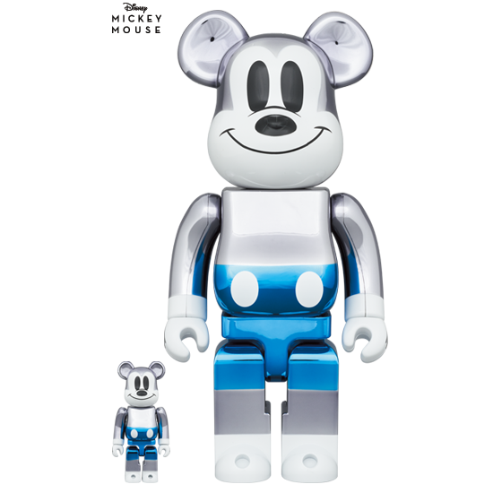 BE@RBRICK fragmentdesign Mickey Mouse Blue Version (100%+400%)