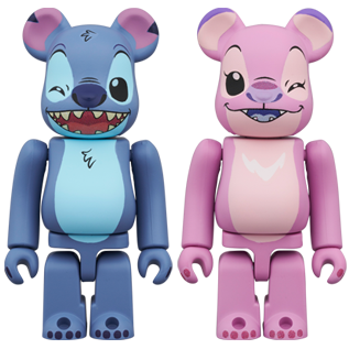 BE@RBRICK Stitch &amp; Angel lot de 2 (100%)