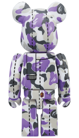 BE@RBRICK BAPE Camo 28e anniversaire #1 Violet/Gris (100%)