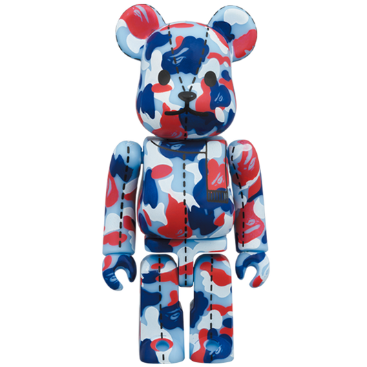 BE@RBRICK BAPE Camo 28e anniversaire #1 Bleu/Rouge (100%)