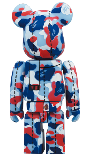 BE@RBRICK BAPE Camo 28e anniversaire #1 Bleu/Rouge (100%)