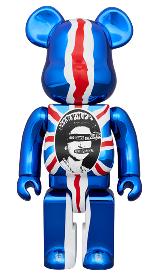 BE@RBRICK Sex Pistols "God Save the Queen" Chrome Version (100%+400%)