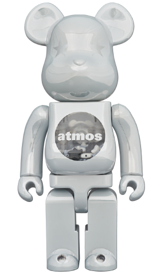 BE@RBRICK atmos WHITE CHROME Version (100%+400%)