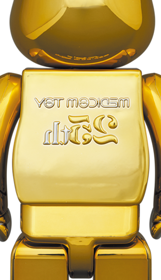 BE@RBRICK MEDICOM TOY 25th Anniversary Gold Chrome (100%+400%)