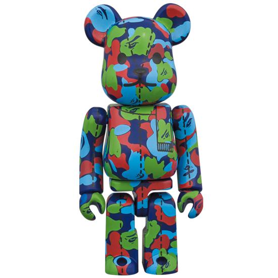 BE@RBRICK BAPE Camo 28th Anniversary #1 Vert/Rouge/Bleu (100%)