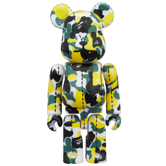 BE@RBRICK BAPE Camo 28th Anniversary #1 Vert/Jaune (100%)