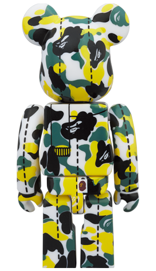 BE@RBRICK BAPE Camo 28th Anniversary #1 Vert/Jaune (100%)