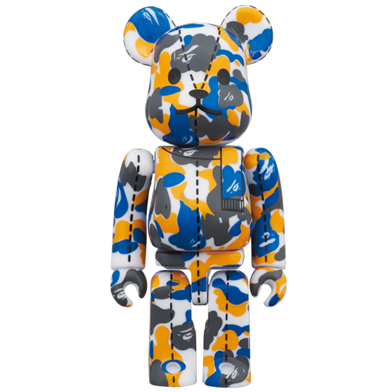 BE@RBRICK BAPE Camo 28e anniversaire #1 Bleu/Orange (100%)