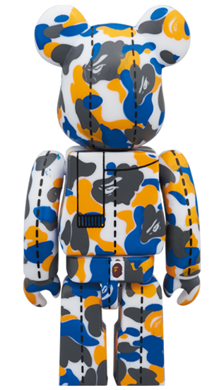 BE@RBRICK BAPE Camo 28e anniversaire #1 Bleu/Orange (100%)