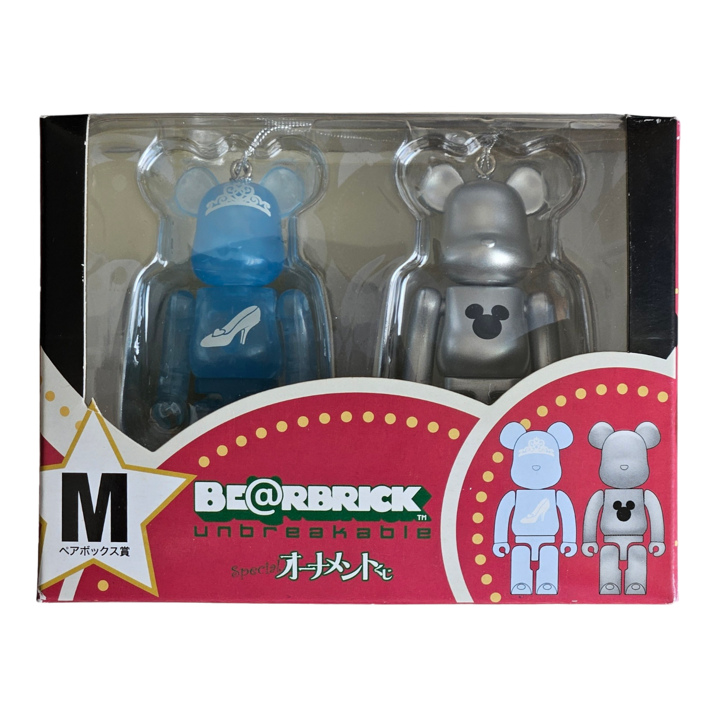 BE@RBRICK M - Cinderella Clear Body Version &amp; Silver Metallic (100%)