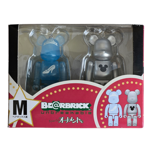 BE@RBRICK M - Version corps transparent Cendrillon et argent métallisé (100%)