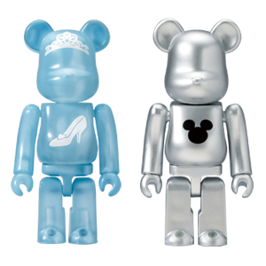 BE@RBRICK M - Cinderella Clear Body Version &amp; Silver Metallic (100%)