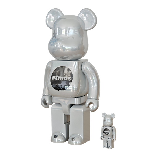 BE@RBRICK atmos WHITE CHROME Version (100%+400%)