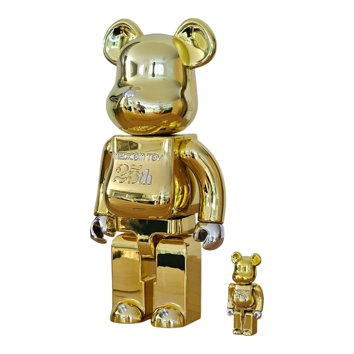 BE@RBRICK MEDICOM TOY 25th Anniversary Gold Chrome (100%+400%)