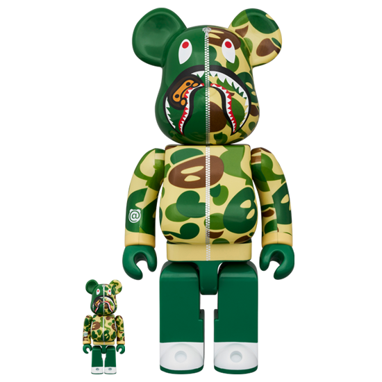 BE@RBRICK Baby Milo® Camo Requin Vert (100%+400%)