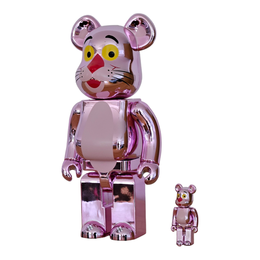 BE@RBRICK Panthère Rose Version Chrome (100%+400%)