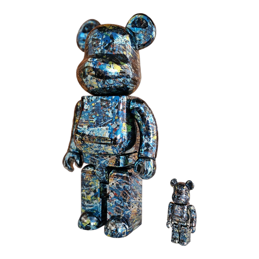 BE@RBRICK Jackson Pollock Studio Version Chrome (100 %+400 %)