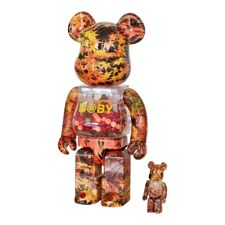 My First Bearbrick Baby Autumn Leaves Version 100%+400% schräg