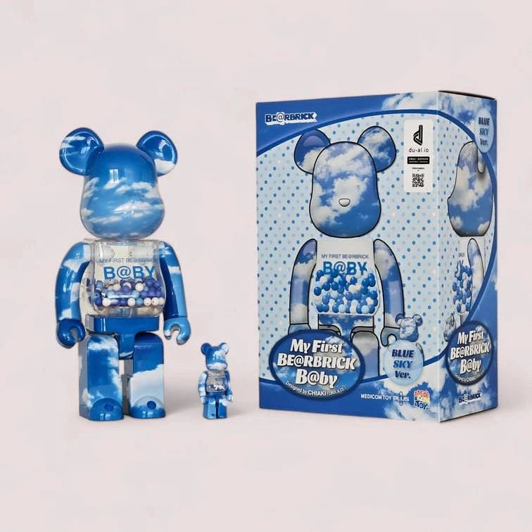 My First Bearbrick Baby Blue Sky Version 100%+400% mit Verpackung