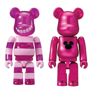 BE@RBRICK N - Cheshire Cat Version corps transparent et rose métallisé (100%)